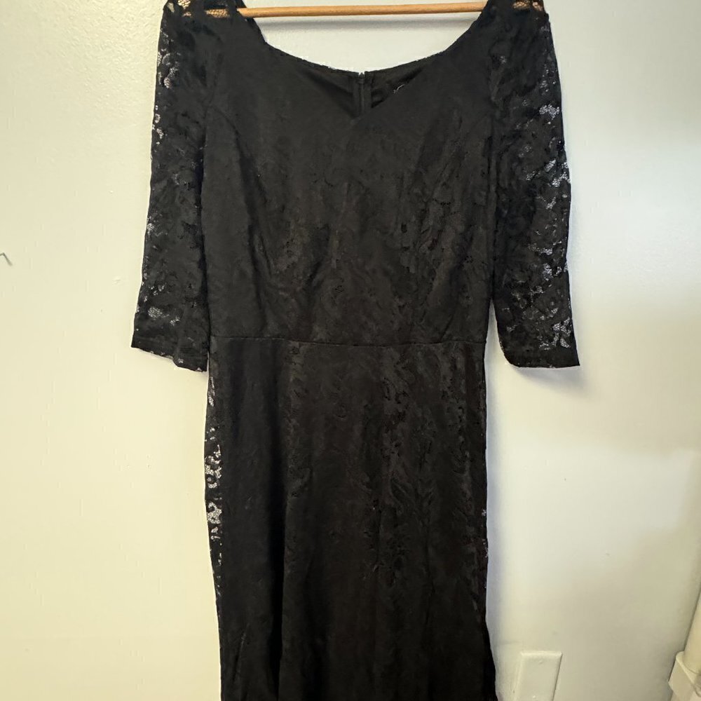 0324-33 Long Sleeve A-Line Lace Dress